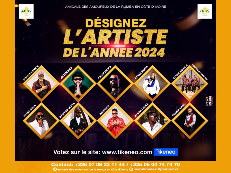 DÉSIGNEZ L'ARTISTE DE L'ANNEE 2024